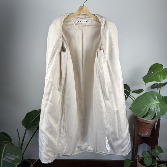 Zara Woman Vanilla Cream Long Double Breasted Overcoat - Picture 6 of 16